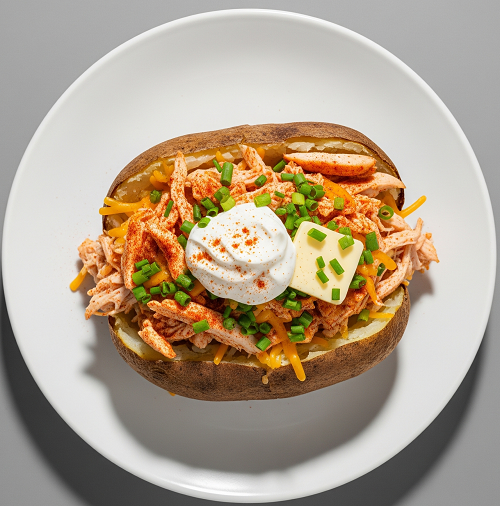 Baked Potato With Spicy Chicken 
