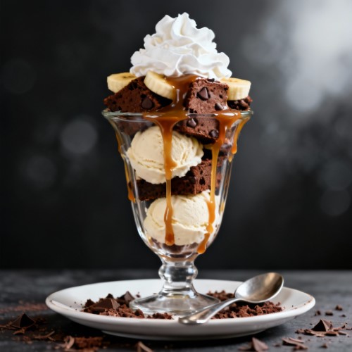 Warm Brownie & Banana Sundae 